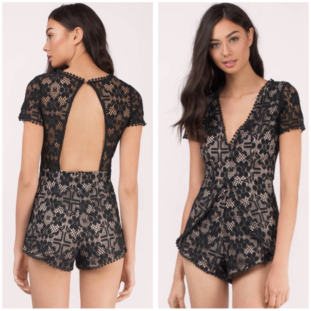 NWT TOBI Lace Skirted V-Neck Romper - Picture 2 of 8
